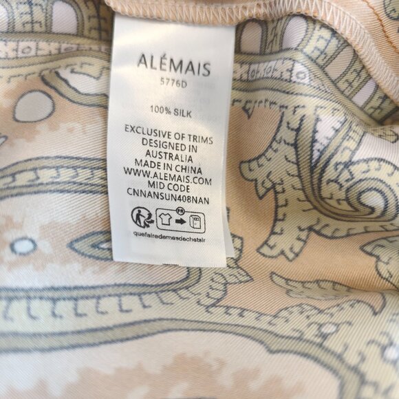 ALEMAIS paisley-print puff-sleeve maxi dress SIZE AU 10 - Picture 12 of 13